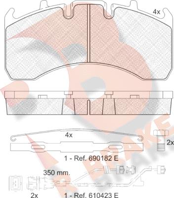 R Brake RB1842-122 - Kit de plaquettes de frein, frein à disque cwaw.fr