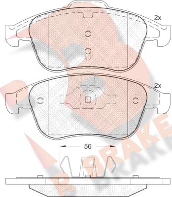 R Brake RB1859 - Kit de plaquettes de frein, frein à disque cwaw.fr