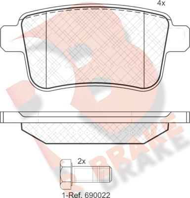 R Brake RB1855 - Kit de plaquettes de frein, frein à disque cwaw.fr