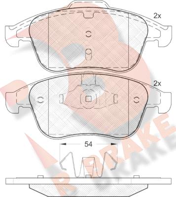 R Brake RB1856 - Kit de plaquettes de frein, frein à disque cwaw.fr