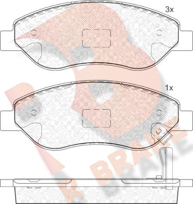 R Brake RB1850 - Kit de plaquettes de frein, frein à disque cwaw.fr