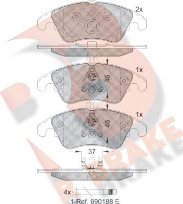 R Brake RB1865 - Kit de plaquettes de frein, frein à disque cwaw.fr