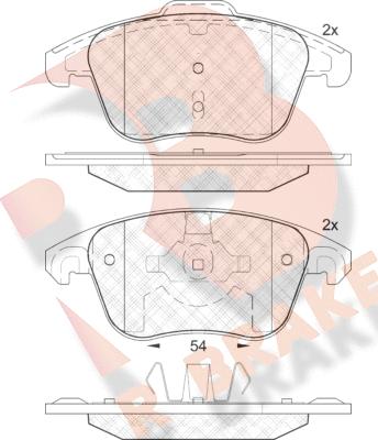 R Brake RB1866-200 - Kit de plaquettes de frein, frein à disque cwaw.fr