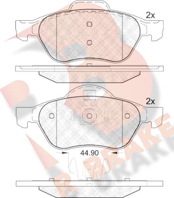 R Brake RB1860 - Kit de plaquettes de frein, frein à disque cwaw.fr