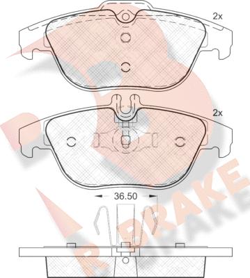 R Brake RB1863 - Kit de plaquettes de frein, frein à disque cwaw.fr