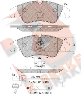 R Brake RB1862-202 - Kit de plaquettes de frein, frein à disque cwaw.fr