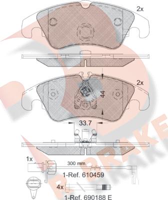 R Brake RB1862 - Kit de plaquettes de frein, frein à disque cwaw.fr