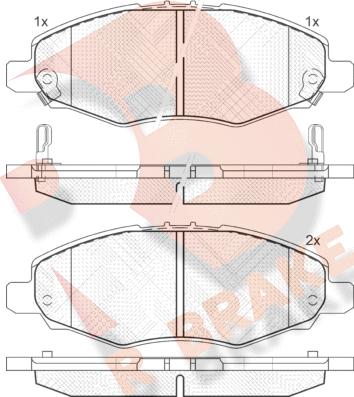 R Brake RB1867 - Kit de plaquettes de frein, frein à disque cwaw.fr