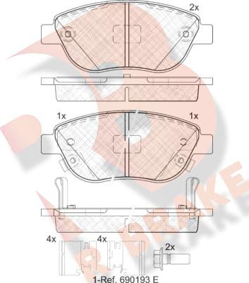 R Brake RB1809-203 - Kit de plaquettes de frein, frein à disque cwaw.fr