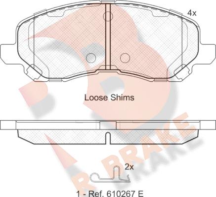 R Brake RB1806 - Kit de plaquettes de frein, frein à disque cwaw.fr