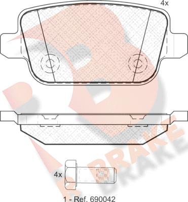 R Brake RB1801 - Kit de plaquettes de frein, frein à disque cwaw.fr