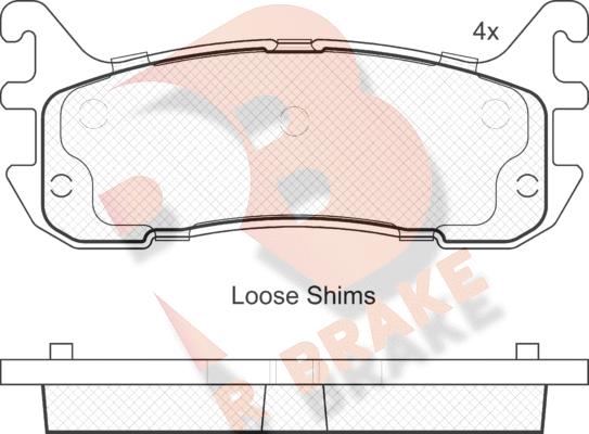 R Brake RB1819-204 - Kit de plaquettes de frein, frein à disque cwaw.fr