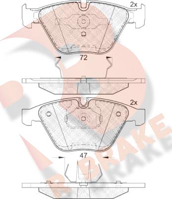 R Brake RB1814 - Kit de plaquettes de frein, frein à disque cwaw.fr