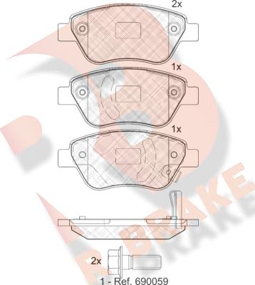 R Brake RB1810 - Kit de plaquettes de frein, frein à disque cwaw.fr