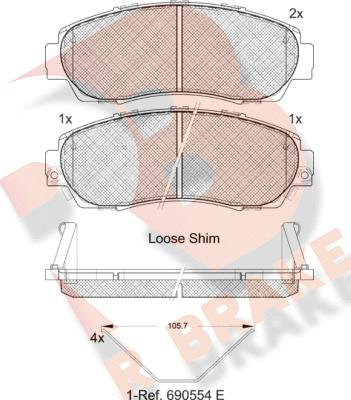 R Brake RB1811-200 - Kit de plaquettes de frein, frein à disque cwaw.fr