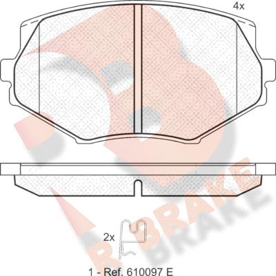 R Brake RB1818 - Kit de plaquettes de frein, frein à disque cwaw.fr