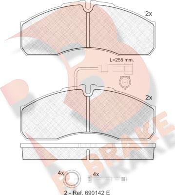 R Brake RB1889 - Kit de plaquettes de frein, frein à disque cwaw.fr