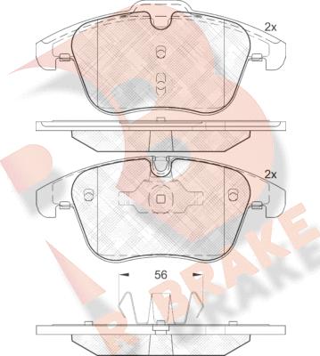 R Brake RB1885 - Kit de plaquettes de frein, frein à disque cwaw.fr