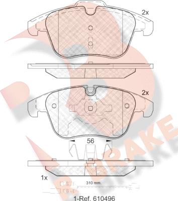 R Brake RB1886-203 - Kit de plaquettes de frein, frein à disque cwaw.fr