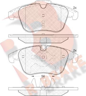 R Brake RB1886 - Kit de plaquettes de frein, frein à disque cwaw.fr