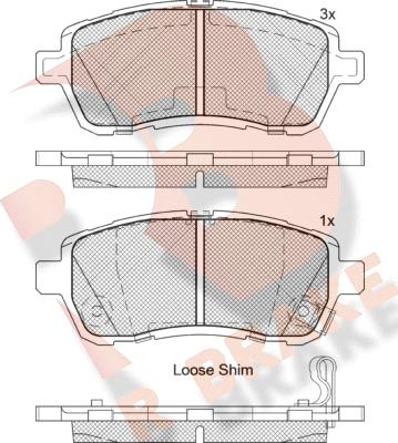 R Brake RB1881-208 - Kit de plaquettes de frein, frein à disque cwaw.fr