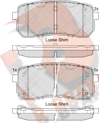 R Brake RB1839-233 - Kit de plaquettes de frein, frein à disque cwaw.fr