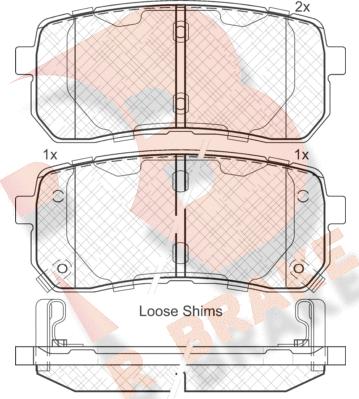 R Brake RB1839 - Kit de plaquettes de frein, frein à disque cwaw.fr