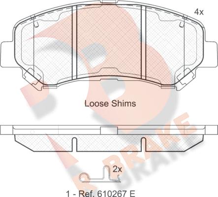 R Brake RB1834 - Kit de plaquettes de frein, frein à disque cwaw.fr