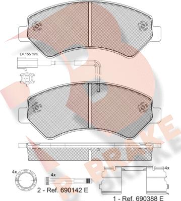 R Brake RB1836-201 - Kit de plaquettes de frein, frein à disque cwaw.fr