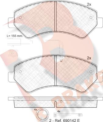 R Brake RB1836-203 - Kit de plaquettes de frein, frein à disque cwaw.fr