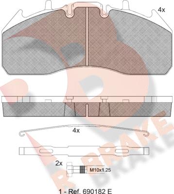 R Brake RB1831-066 - Kit de plaquettes de frein, frein à disque cwaw.fr