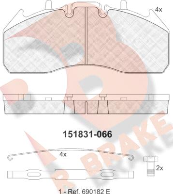 R Brake RB1831 - Kit de plaquettes de frein, frein à disque cwaw.fr