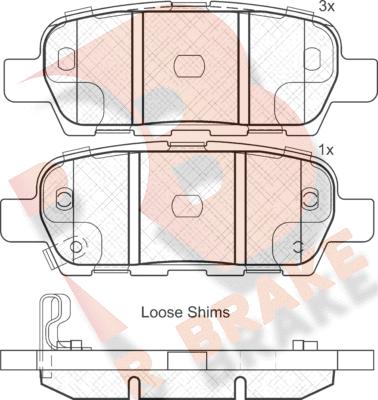 R Brake RB1838 - Kit de plaquettes de frein, frein à disque cwaw.fr