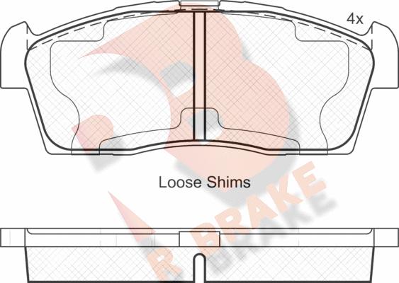 R Brake RB1833 - Kit de plaquettes de frein, frein à disque cwaw.fr