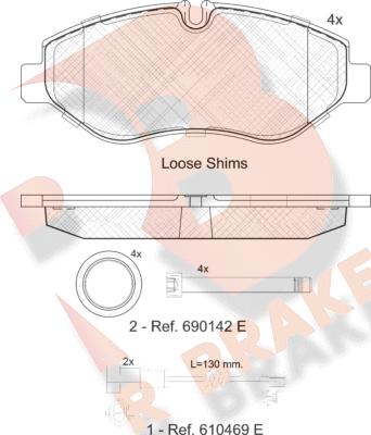 R Brake RB1832-203 - Kit de plaquettes de frein, frein à disque cwaw.fr