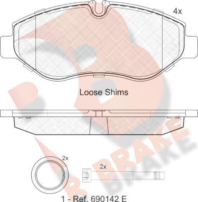 R Brake RB1832 - Kit de plaquettes de frein, frein à disque cwaw.fr