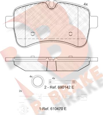 R Brake RB1837-203 - Kit de plaquettes de frein, frein à disque cwaw.fr