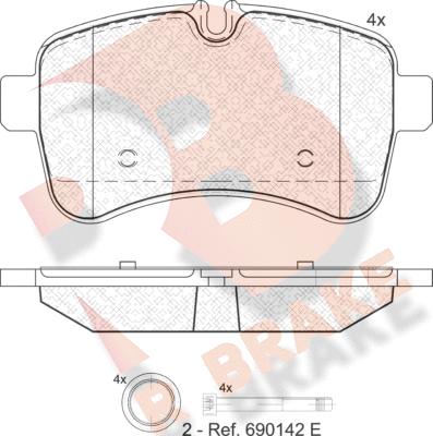 R Brake RB1837 - Kit de plaquettes de frein, frein à disque cwaw.fr