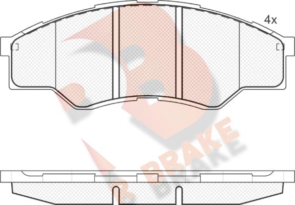 R Brake RB1824 - Kit de plaquettes de frein, frein à disque cwaw.fr