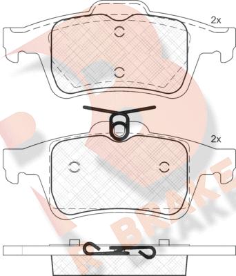 R Brake RB1825 - Kit de plaquettes de frein, frein à disque cwaw.fr