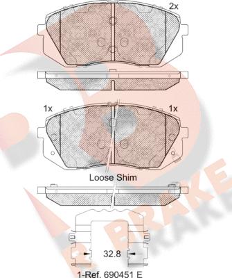 R Brake RB1826-202 - Kit de plaquettes de frein, frein à disque cwaw.fr