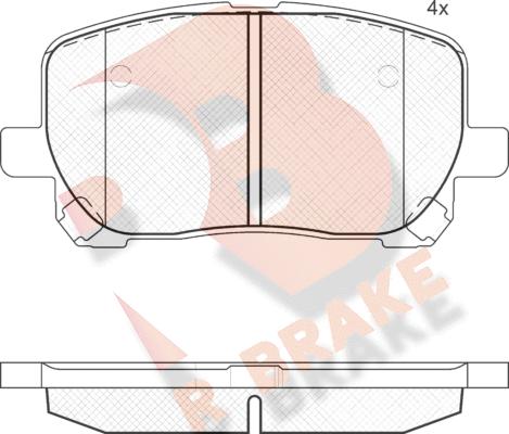 R Brake RB1820 - Kit de plaquettes de frein, frein à disque cwaw.fr