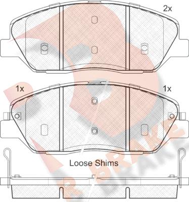 R Brake RB1828 - Kit de plaquettes de frein, frein à disque cwaw.fr