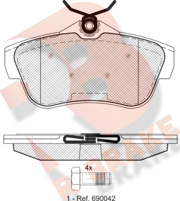 R Brake RB1823 - Kit de plaquettes de frein, frein à disque cwaw.fr