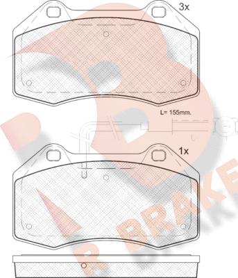 R Brake RB1879 - Kit de plaquettes de frein, frein à disque cwaw.fr