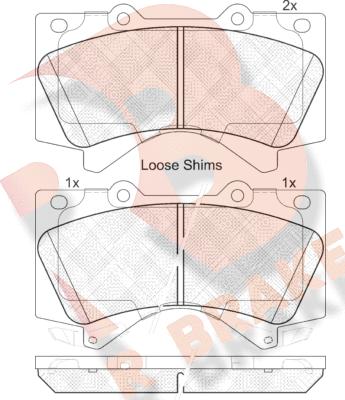 R Brake RB1874 - Kit de plaquettes de frein, frein à disque cwaw.fr