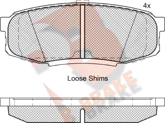 R Brake RB1875 - Kit de plaquettes de frein, frein à disque cwaw.fr