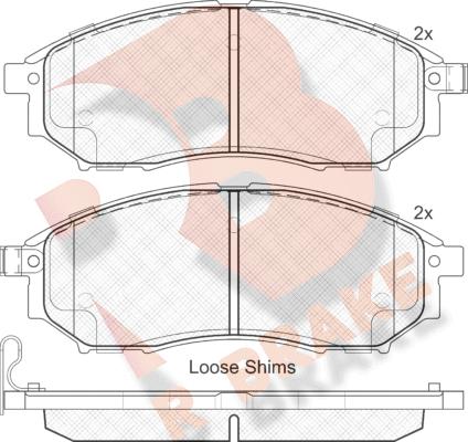 R Brake RB1876 - Kit de plaquettes de frein, frein à disque cwaw.fr