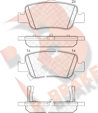 R Brake RB1870 - Kit de plaquettes de frein, frein à disque cwaw.fr