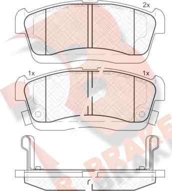 R Brake RB1872 - Kit de plaquettes de frein, frein à disque cwaw.fr